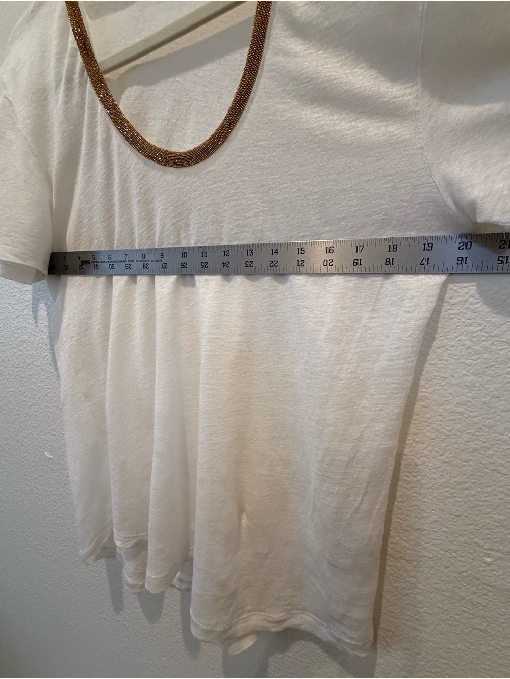 J. Crew 100% linen tee size L Large white with gold trim at neckline - Picture 7 of 7